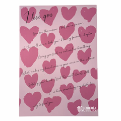I Love You Accent Sheets - Hot Pink