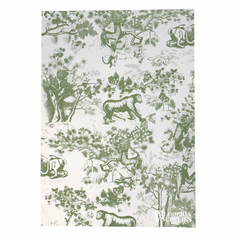 Green Animal Toile Floral Wrapping Paper