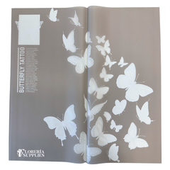 Grey Butterfly Print Floral Wrapping Paper