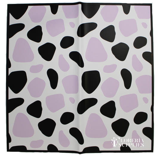 Purple Cow Print Floral Wrapping Paper