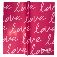 Love Print Floral Wrapping Paper - Hot Pink
