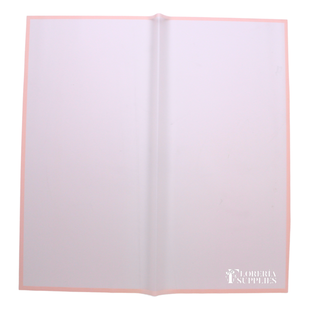 Light Pink Frosted Edge Floral Wrapping Paper