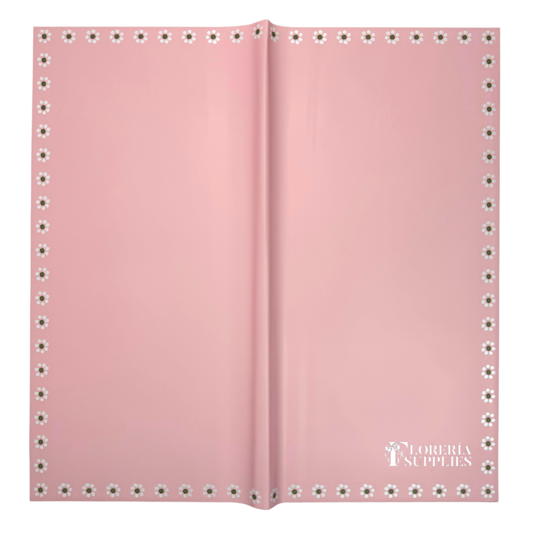 Pink Barro Inspired/Flower Edge Floral Wrapping Paper