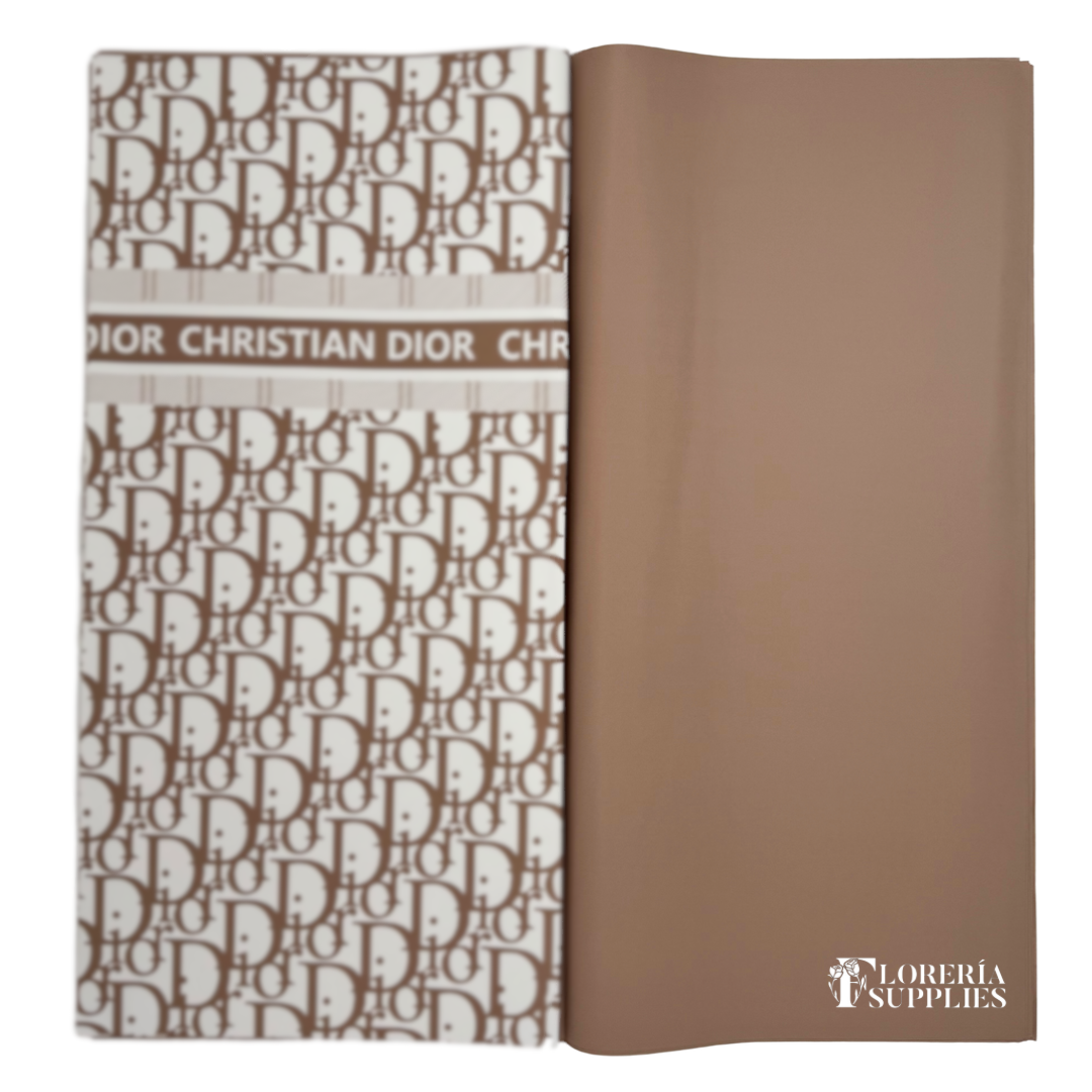 DR Light Brown Floral Wrapping Paper