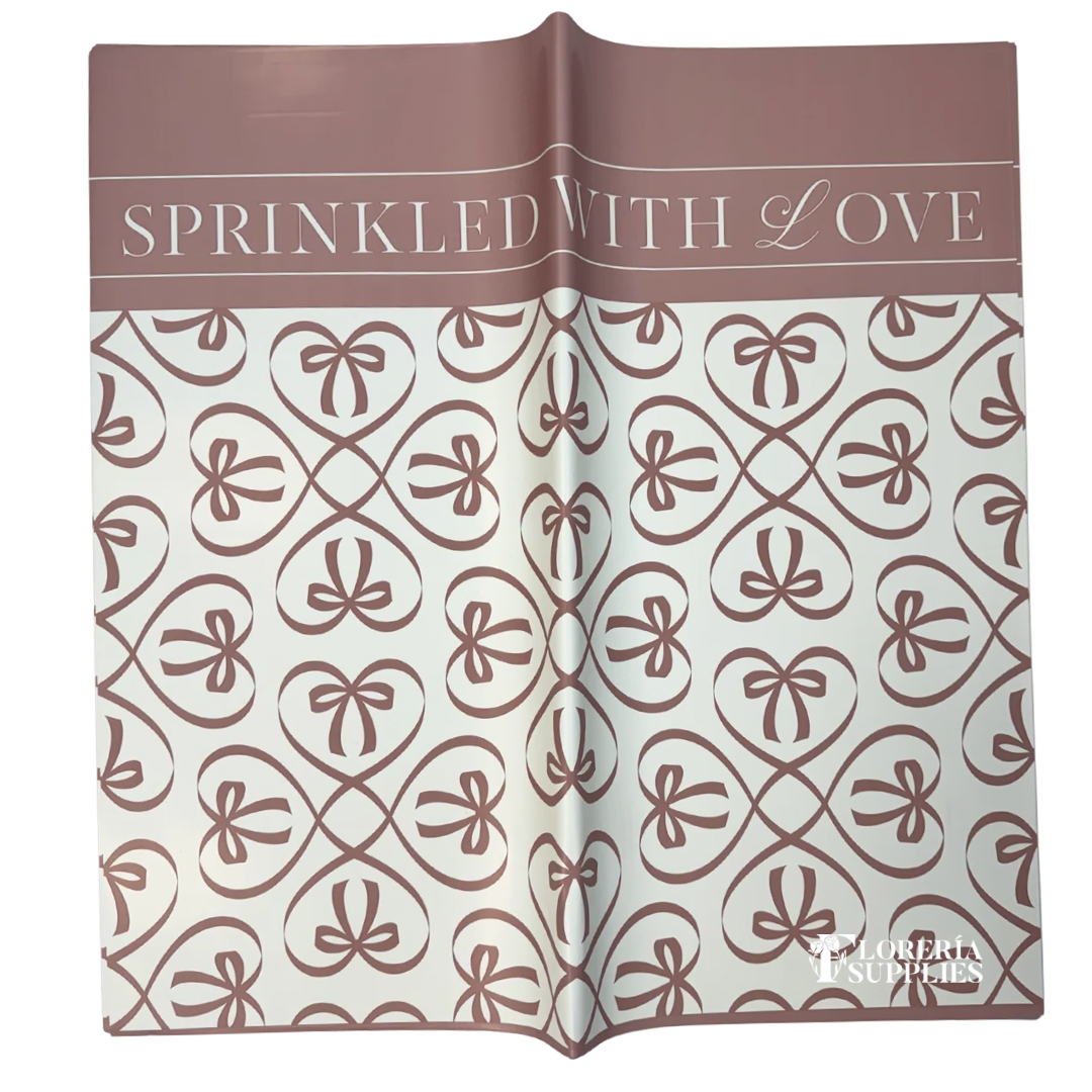 Sprinkled With Love Mauve Floral Wrapping Paper