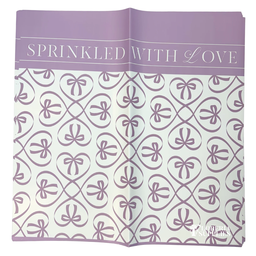 Sprinkled With Love Purple Floral Wrapping Paper