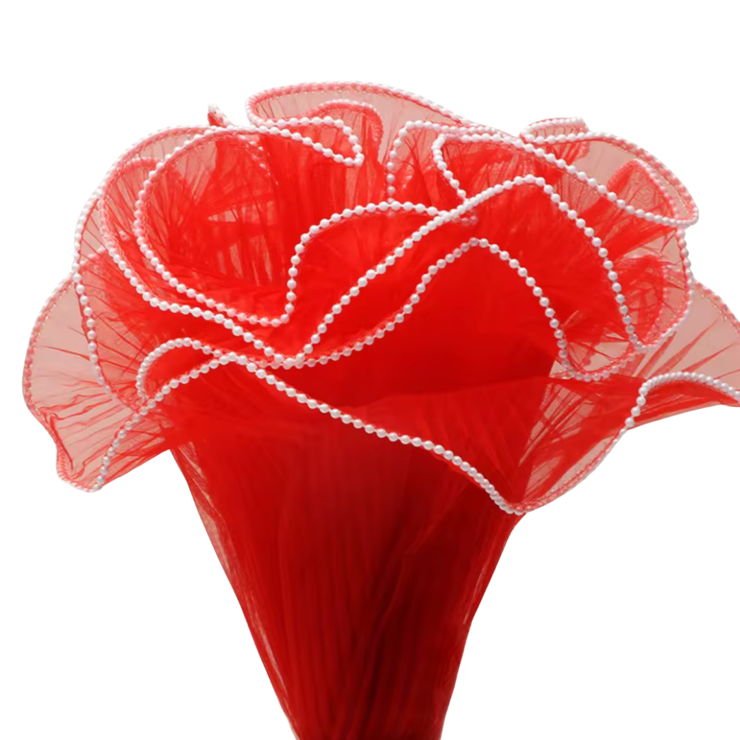 Pearl Mesh - Red 4.5 Yards