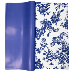 Rose Solid Floral Wrapping Paper - Blue