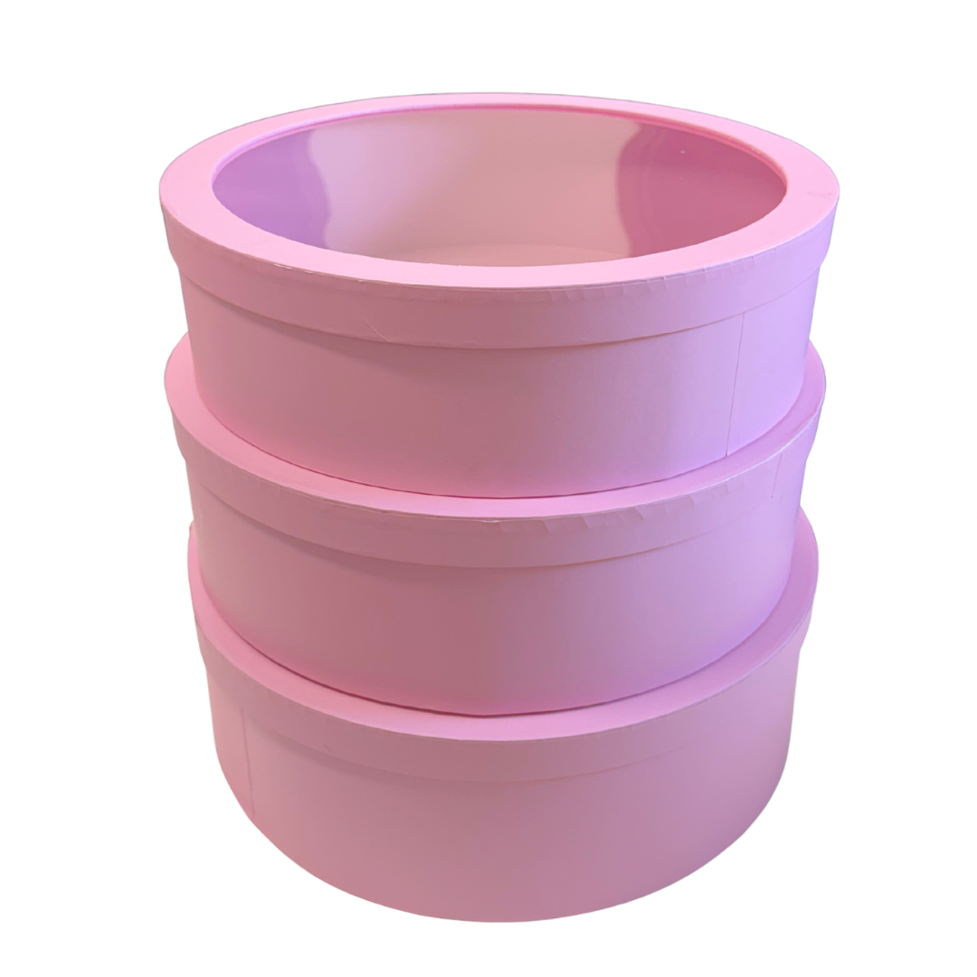 Clear Top Circle XL Boxes - 3 Piece