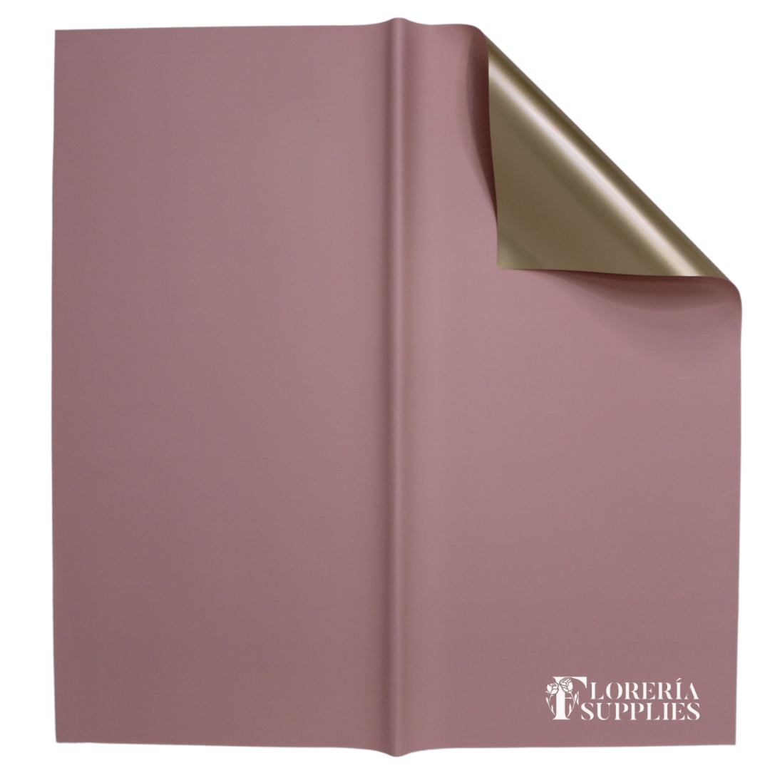 Pink Gold Double Sided Floral Wrapping Paper