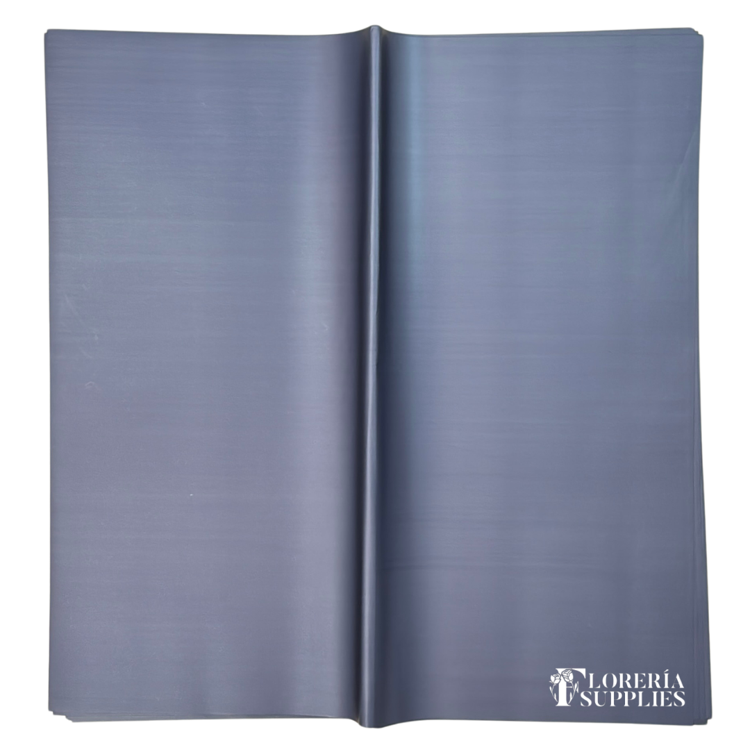 Sea Blue Solid Floral Wrapping Paper