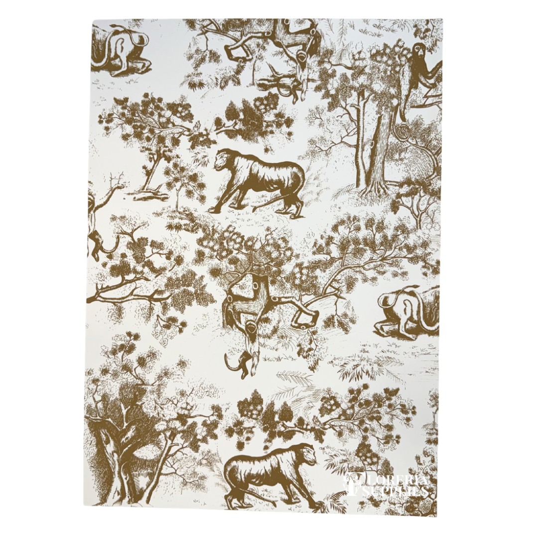 Brown Animal Toile Wrapping Paper