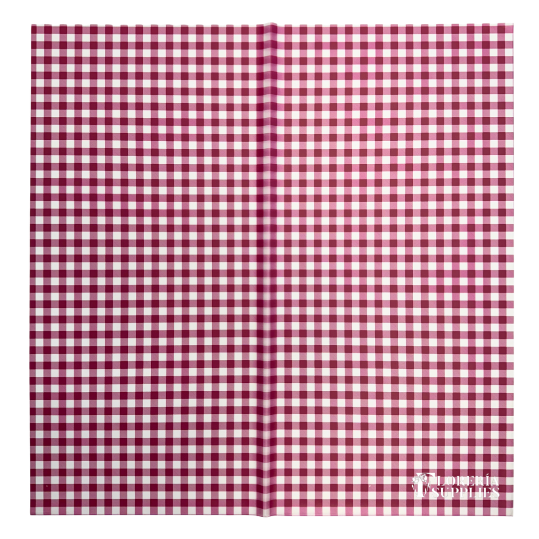 Gingham Print - Burgundy