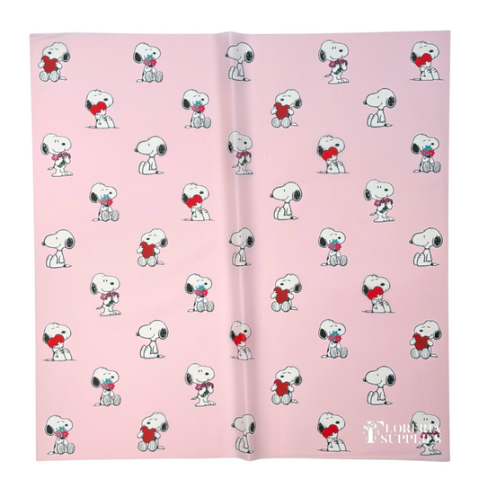 Snoopy Floral Wrapping - Semi Transparent Pink