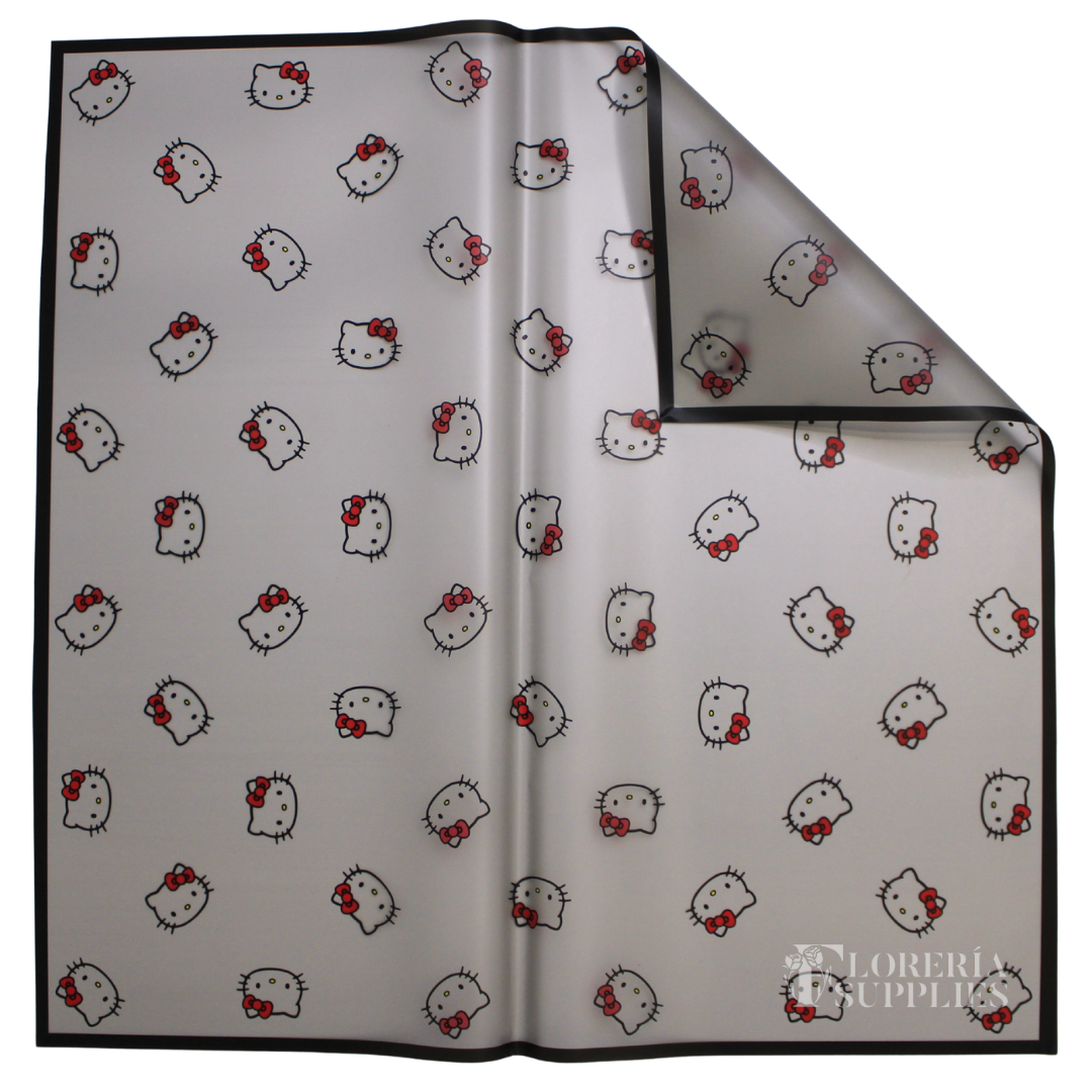 HK Black Floral Wrapping Paper