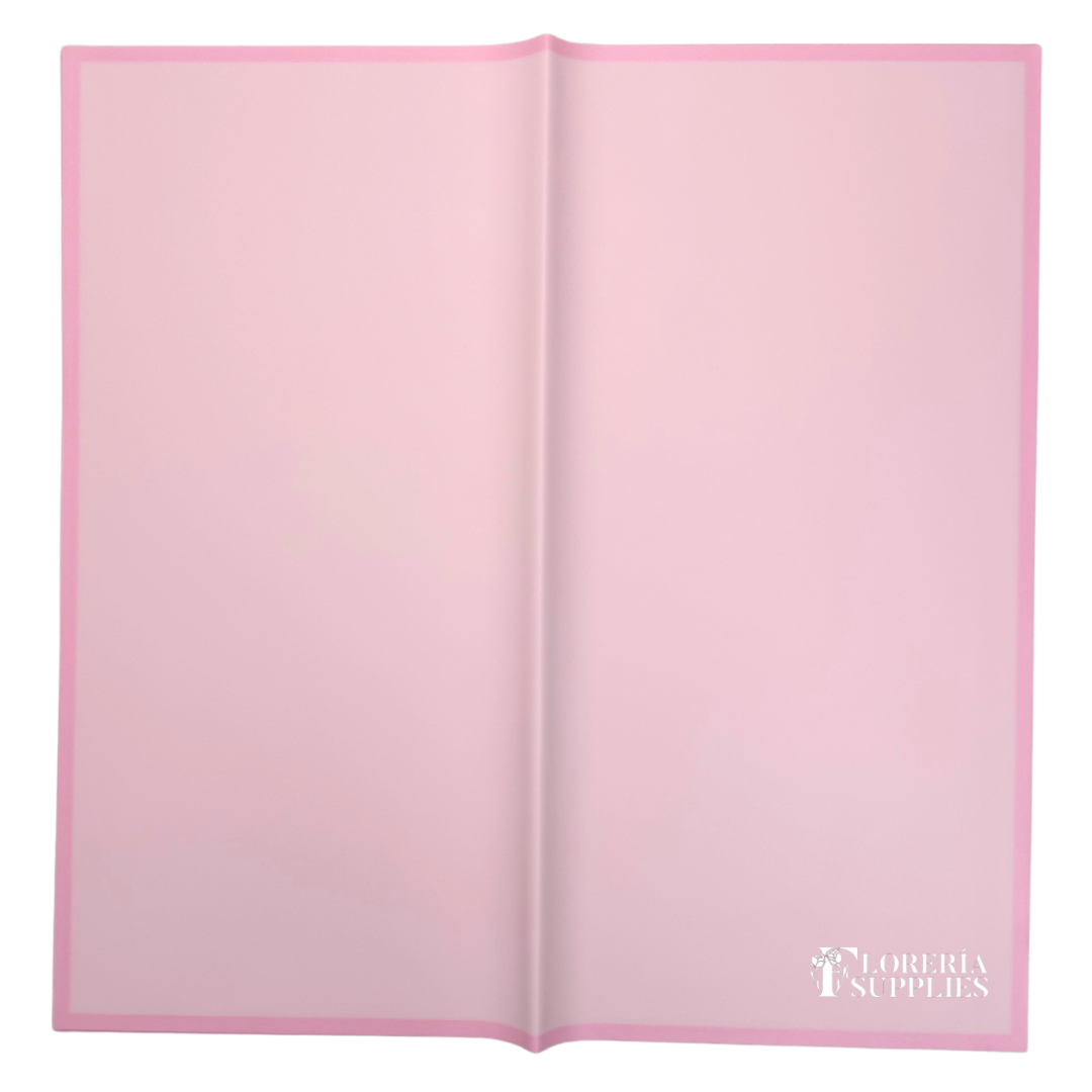 Bright Pink Frosted Edge Floral Wrapping Paper
