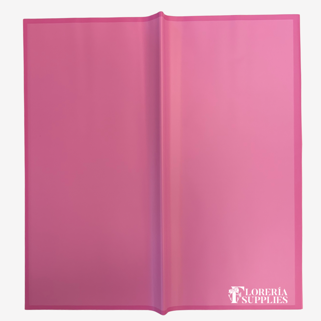 Hot Pink Frosted Edge Floral Wrapping Paper