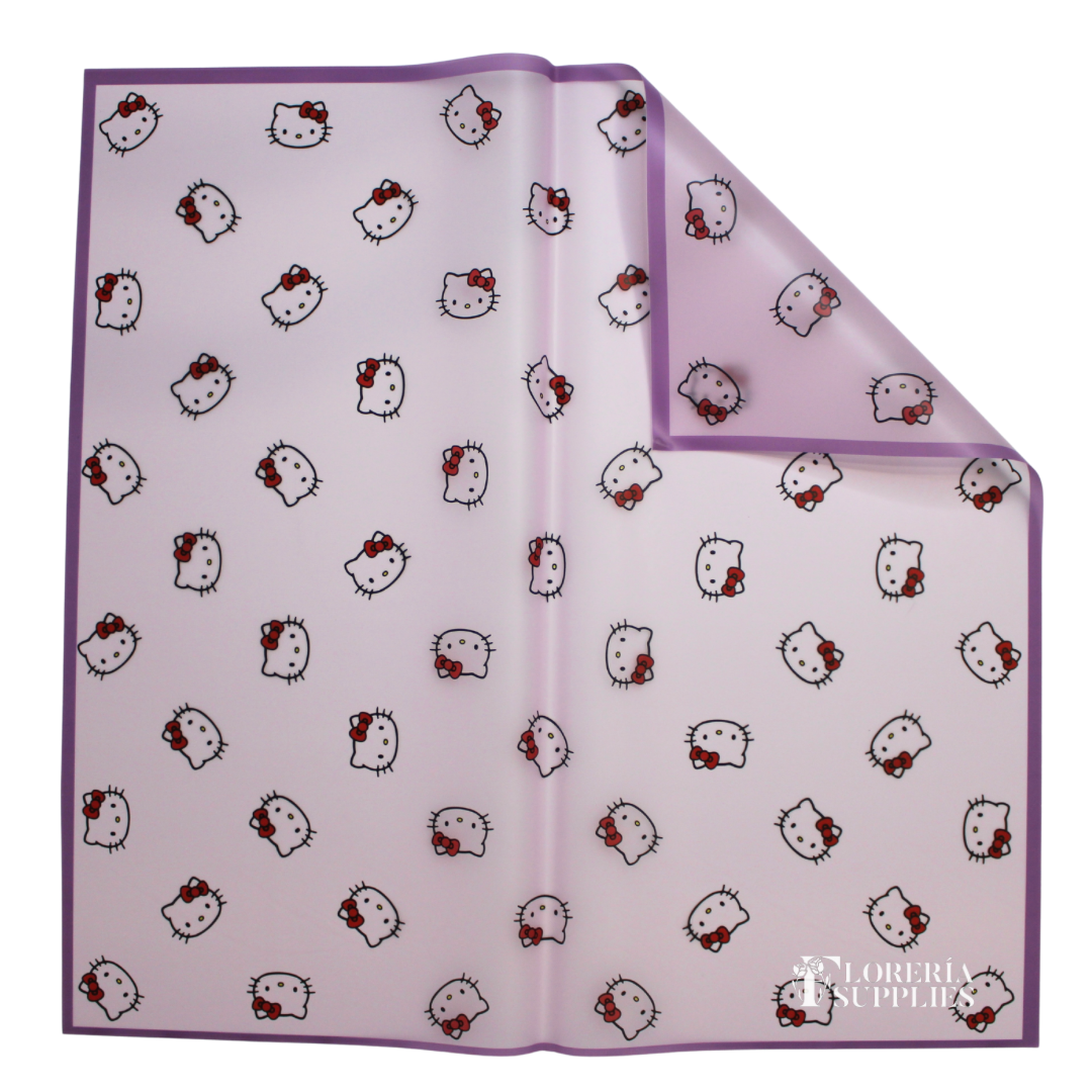 HK Purple Floral Wrapping Paper