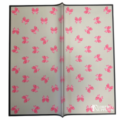 Bow Print Black Floral Wrapping Paper