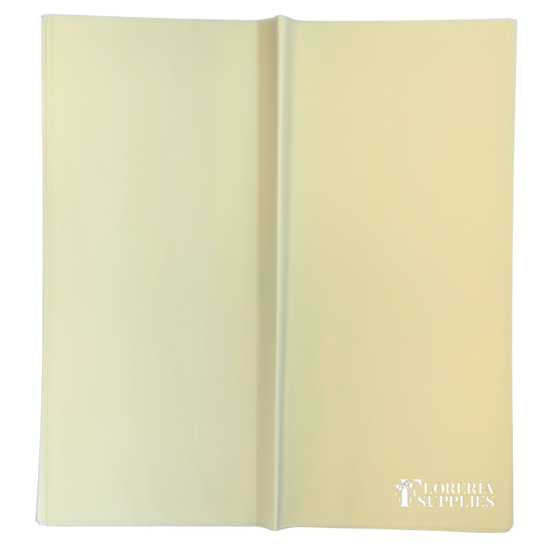 Butter Yellow Semi Transparent Floral Wrapping Paper