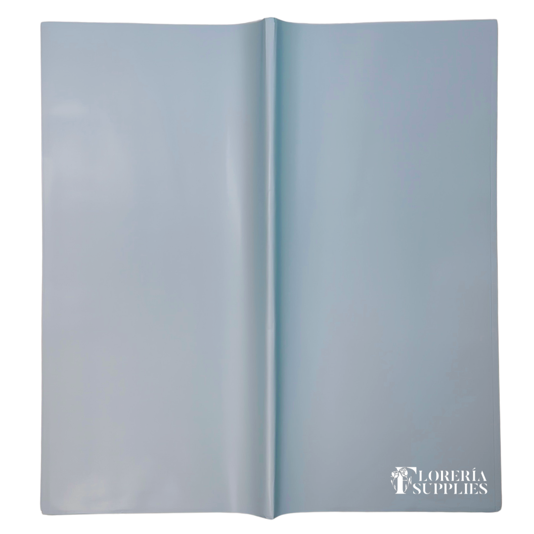 Baby Blue Solid Floral Wrapping Paper