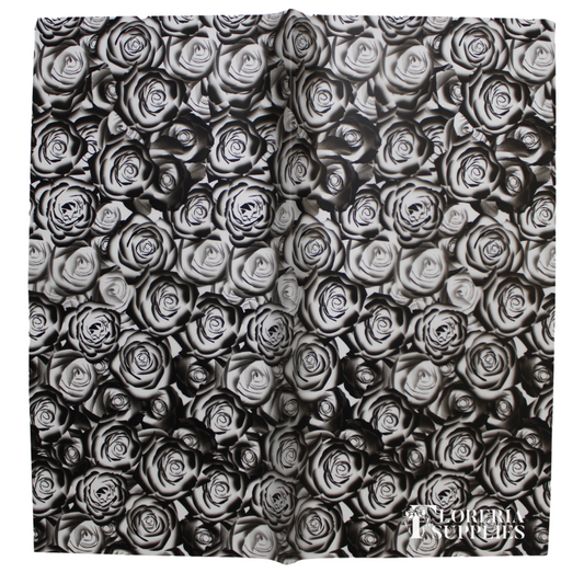 Black Rose Print Floral Wrapping Paper