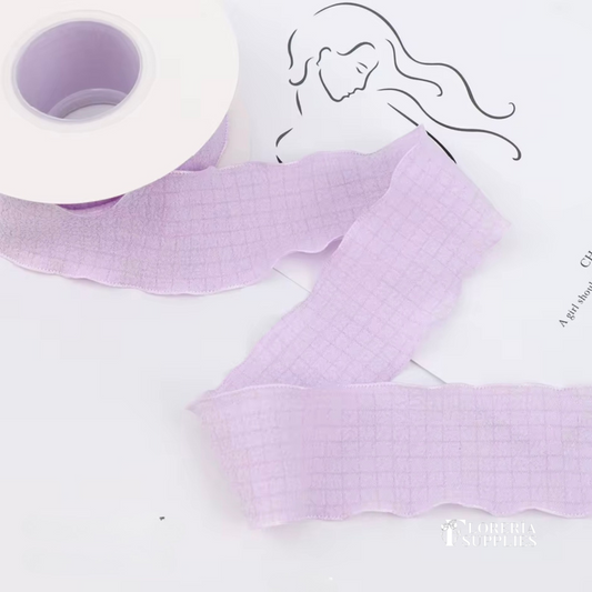 Ruffled Purple Ribbon - 10 Yards