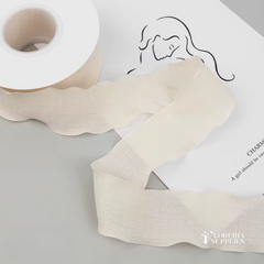 Ruffled Beige Ribbon - 10 Yards
