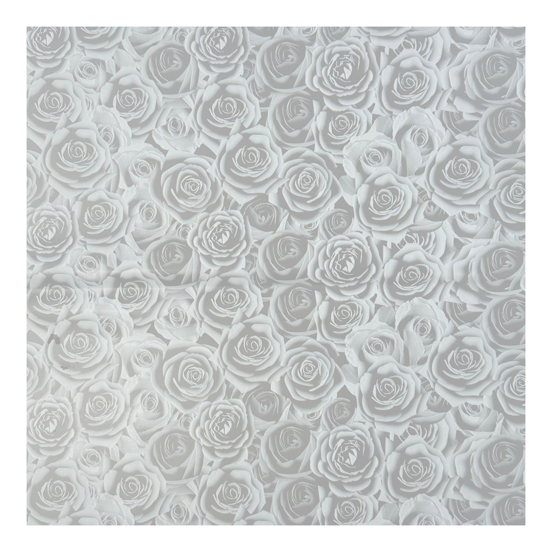 White Rose Print Floral Wrapping Paper