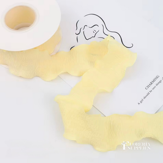 Ruffled Yellow Ribbon - 10 Yards