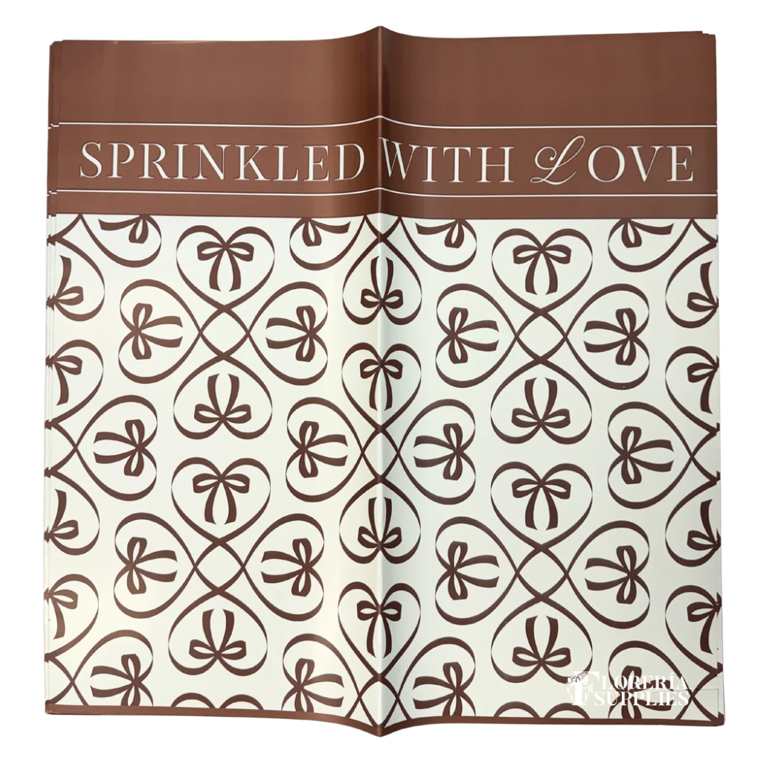 Sprinkled With Love Brown Floral Wrapping Paper