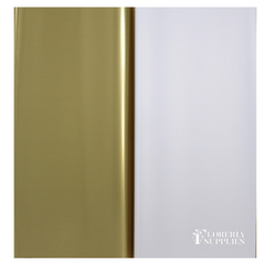 White Gold Double Sided Floral Wrapping Paper