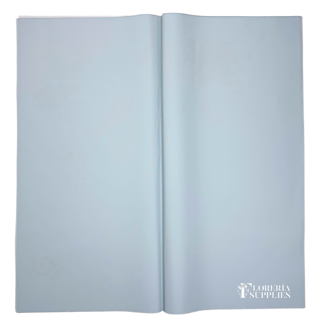 Baby Blue Semi Transparent Floral Wrapping Paper