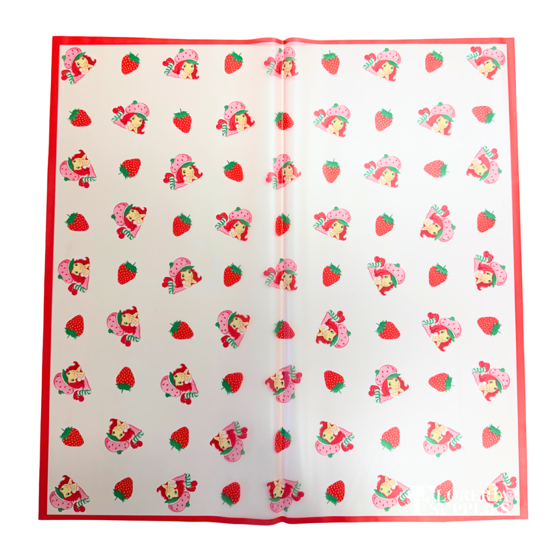 Strawberry Shortcake Red Floral Wrapping Paper