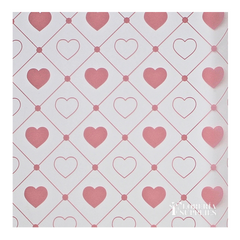 Heart Print Pink Floral Wrapping Paper
