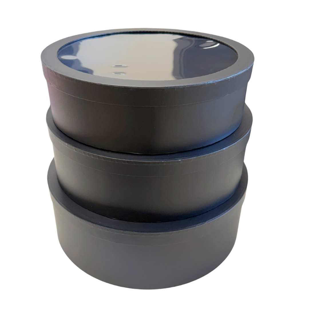 Clear Top Circle XL Boxes - 3 Piece