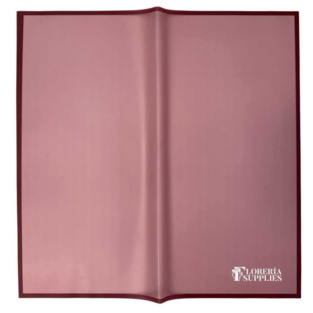 Burgundy Frosted Edge Floral Wrapping Paper