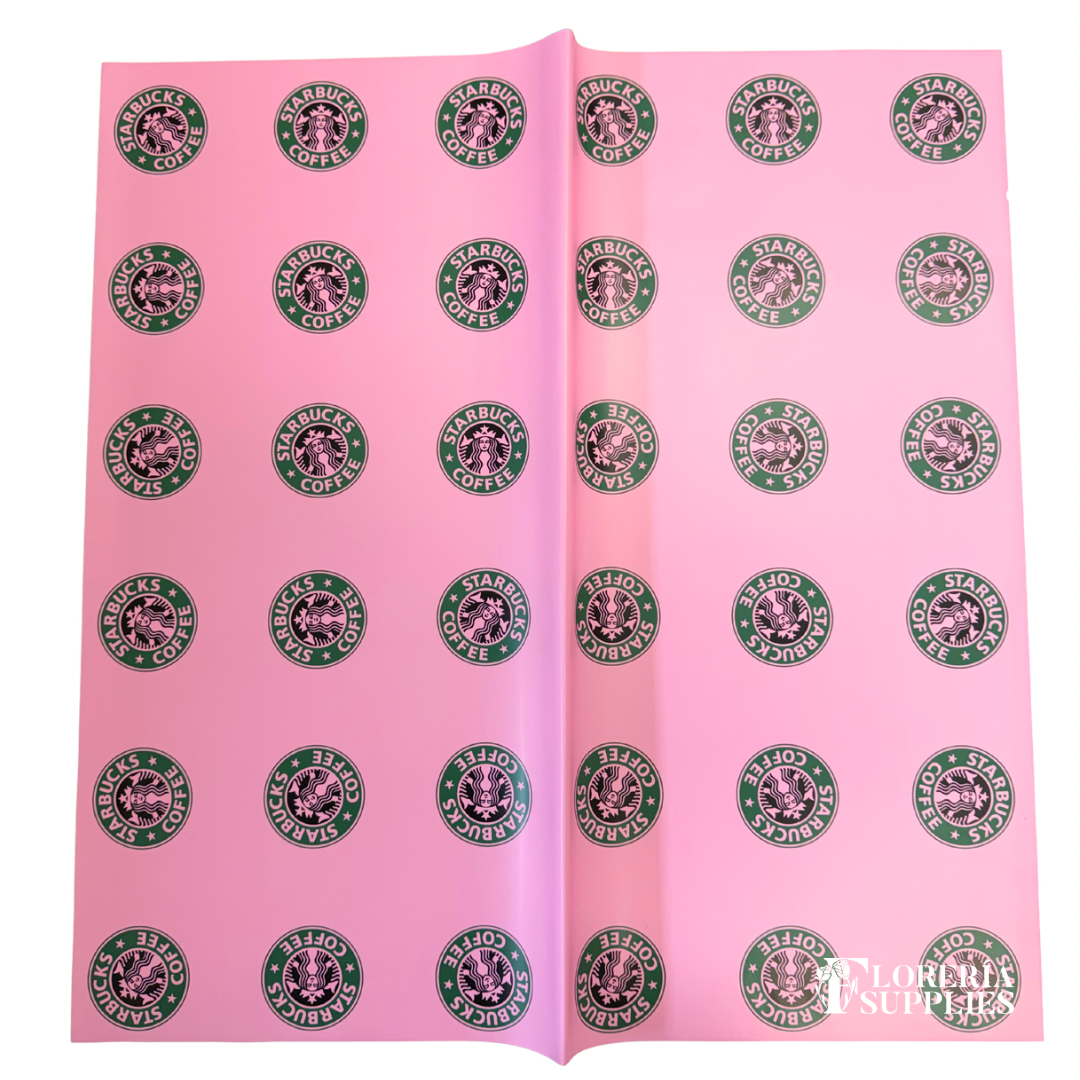 Starbucks Pink Floral Wrapping Paper