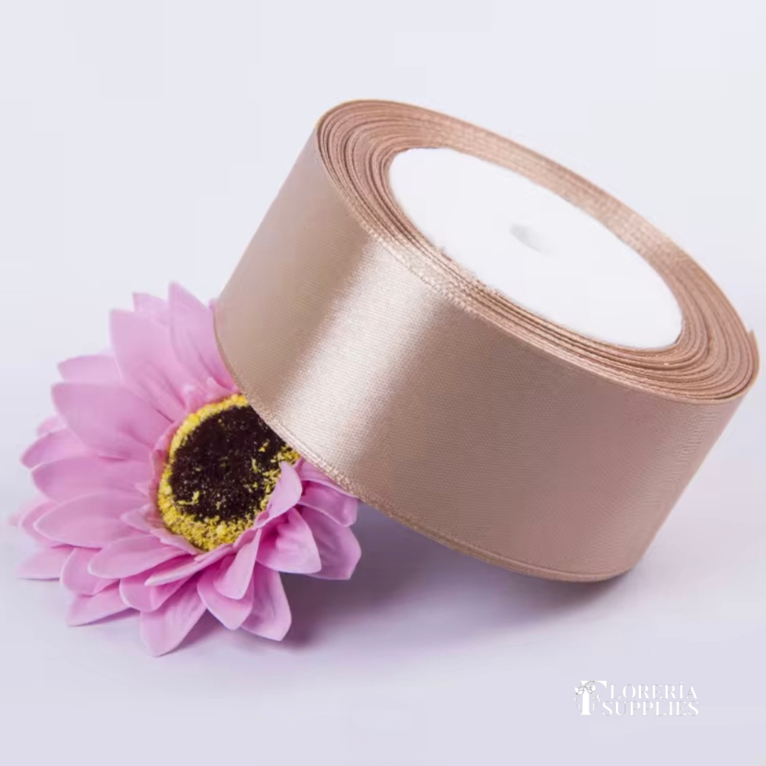 1.5” 25 Yard Single Sided Ribbon - Coffee