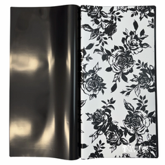 Rose Solid Floral Wrapping Paper - Black
