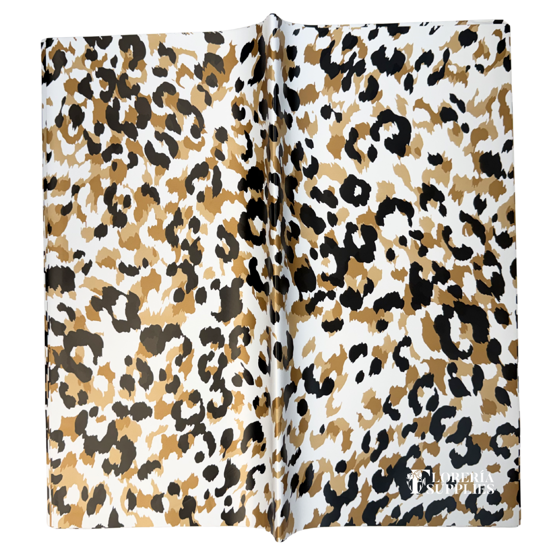 Gold Leopard Print Floral Wrapping Paper