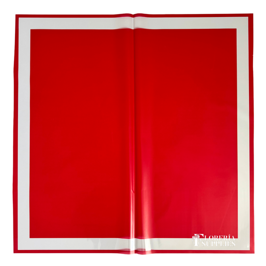 Clear Frame Floral Wrapping Paper - Red