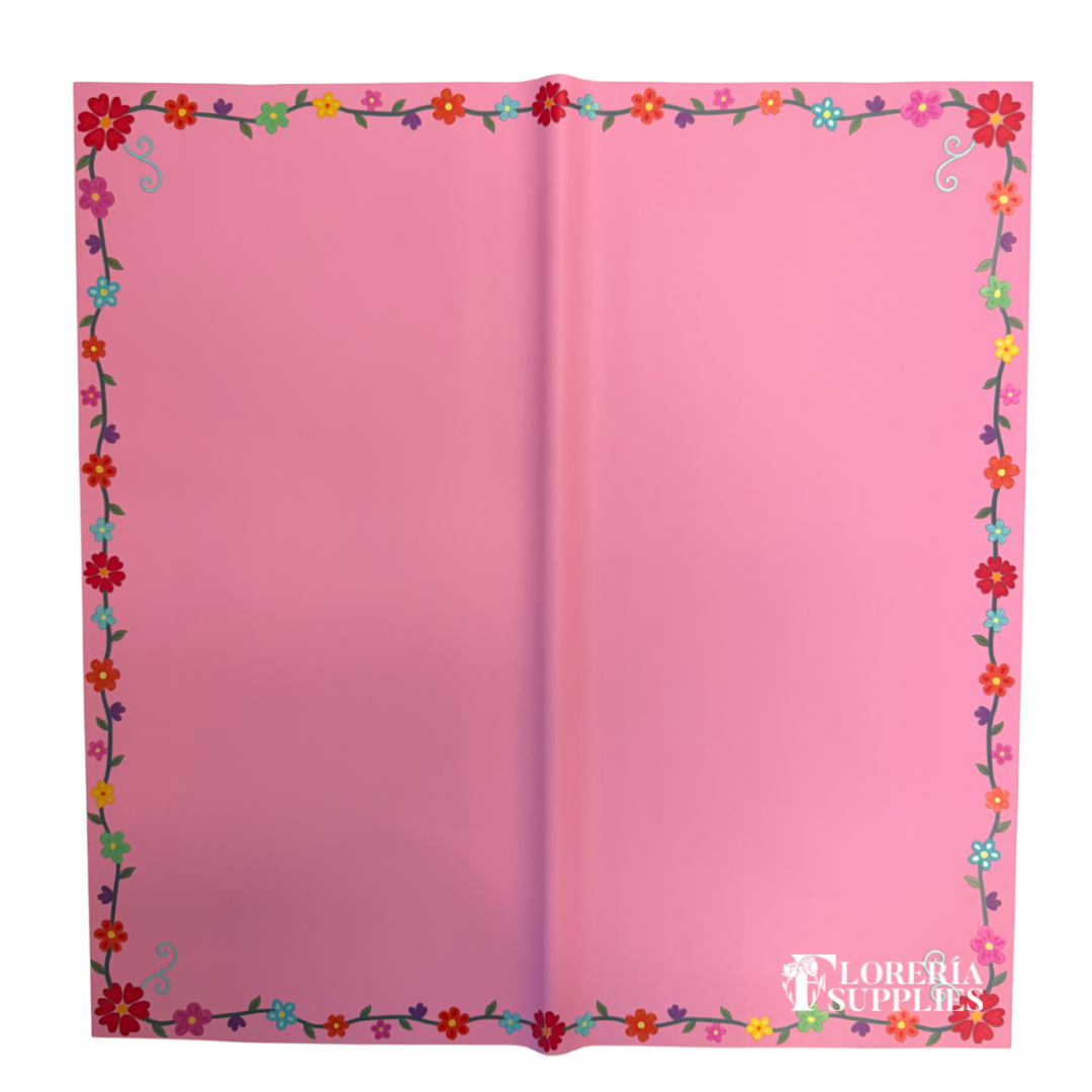 Frida Pink Floral Wrapping Paper