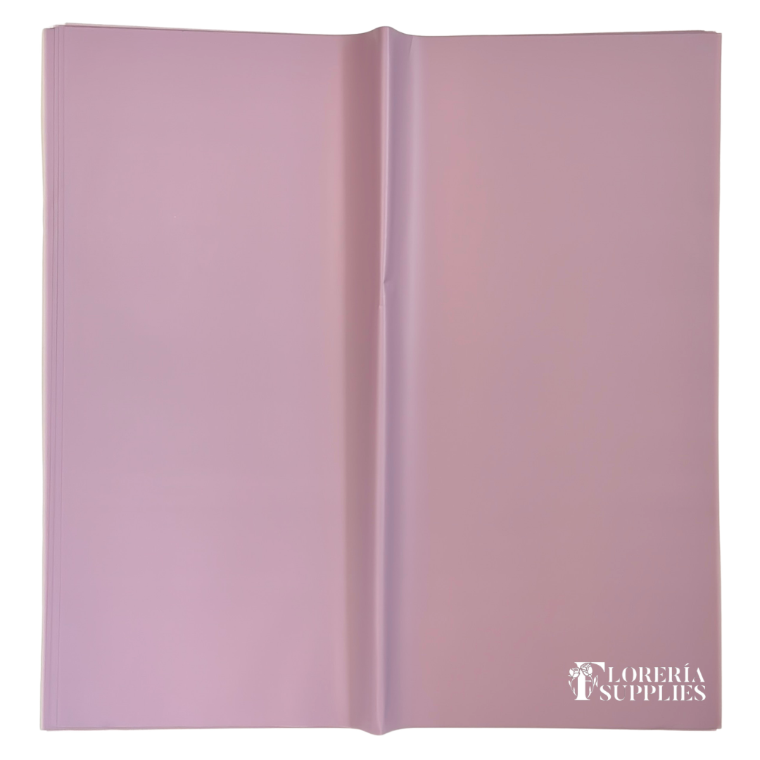 Mauve Semi Transparent Floral Wrapping Paper