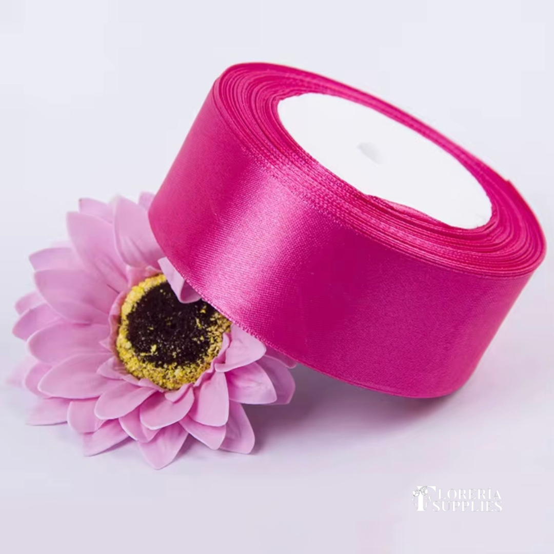 1.5” 25 Yard Single Sided Ribbon - Hot Pink