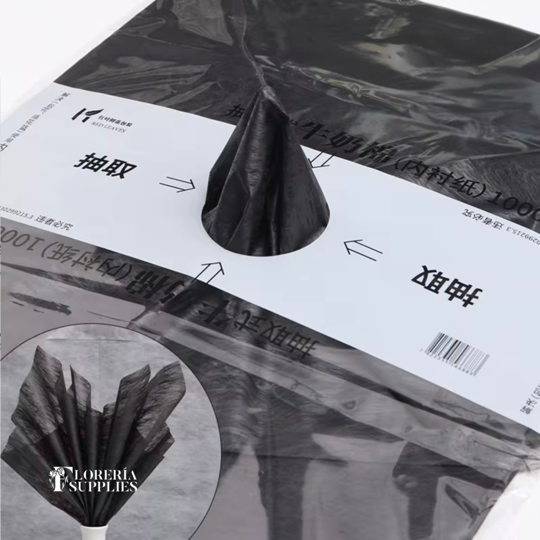 Black Cotton Tissue Paper - 36 Sheets 44x58cm