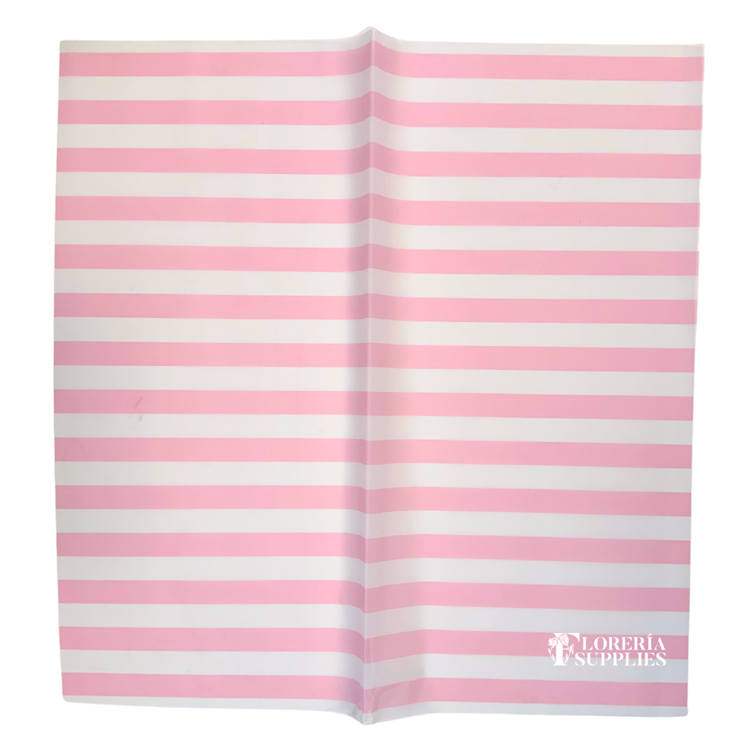 Striped Pink Floral Wrapping Paper