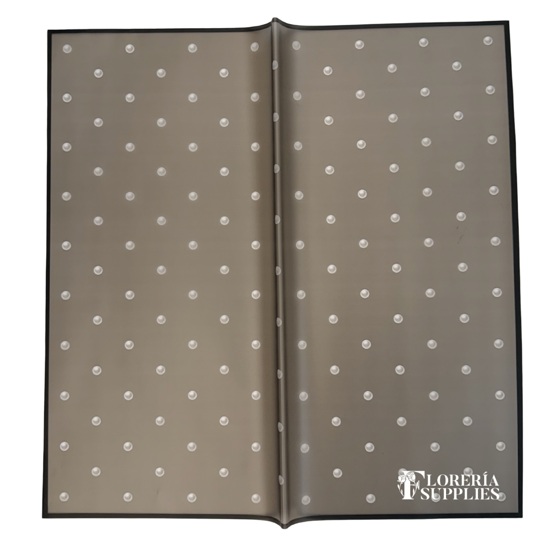 Black Polkadot Floral Wrapping Paper