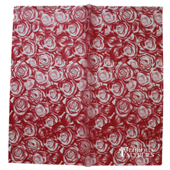 Red Rose Print Floral Wrapping Paper