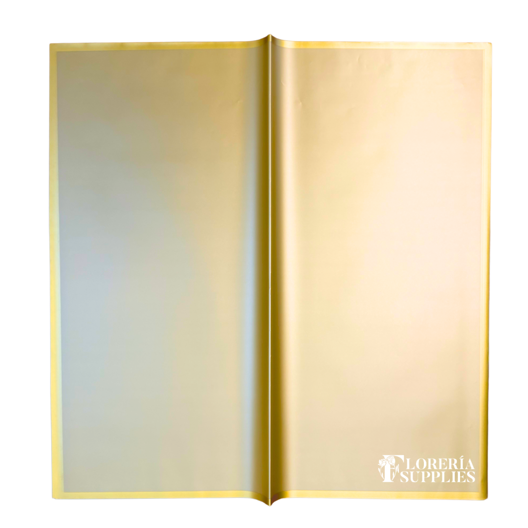 Gold Frosted Edge Floral Wrapping Paper